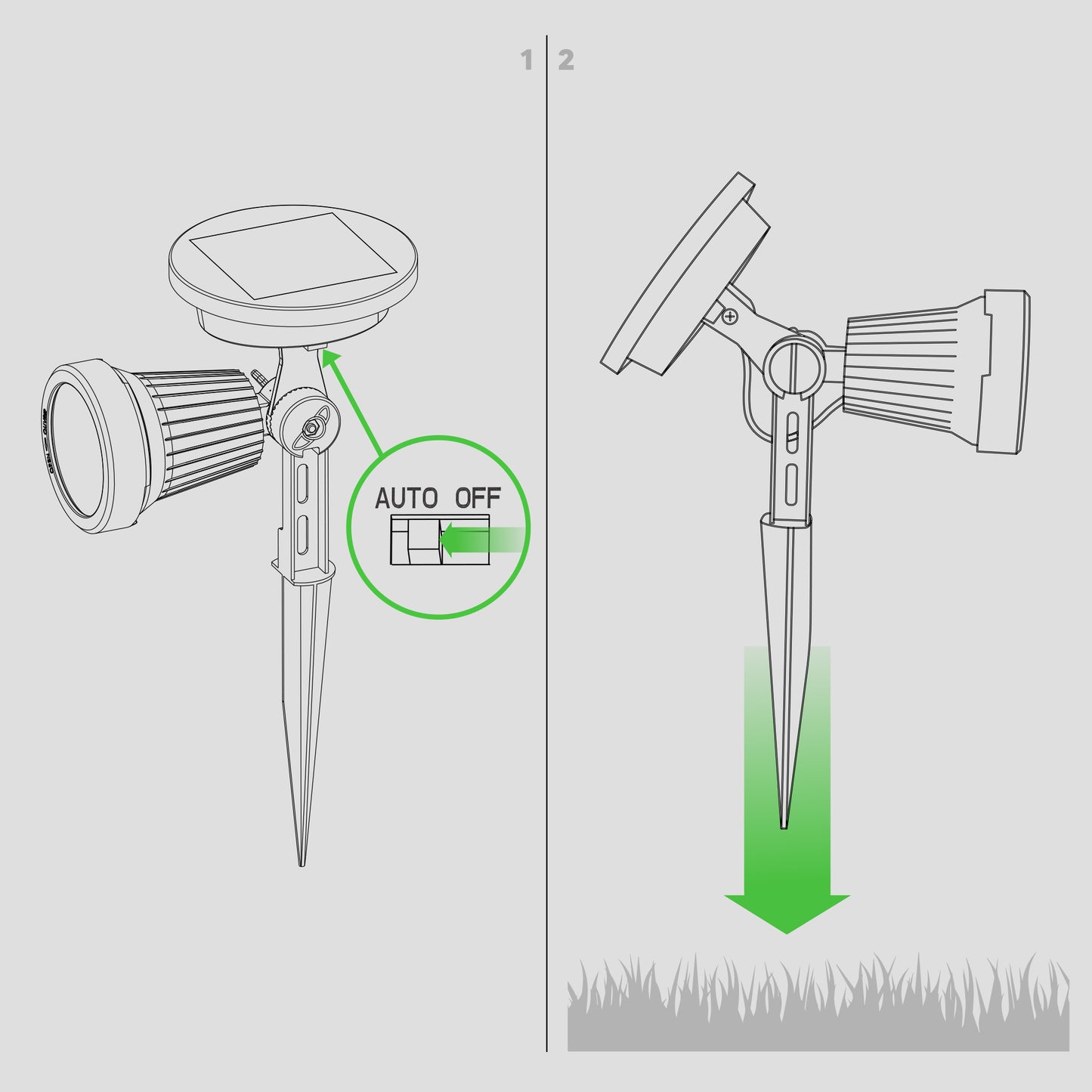 High Performance Solar pathway lights and Spotlights