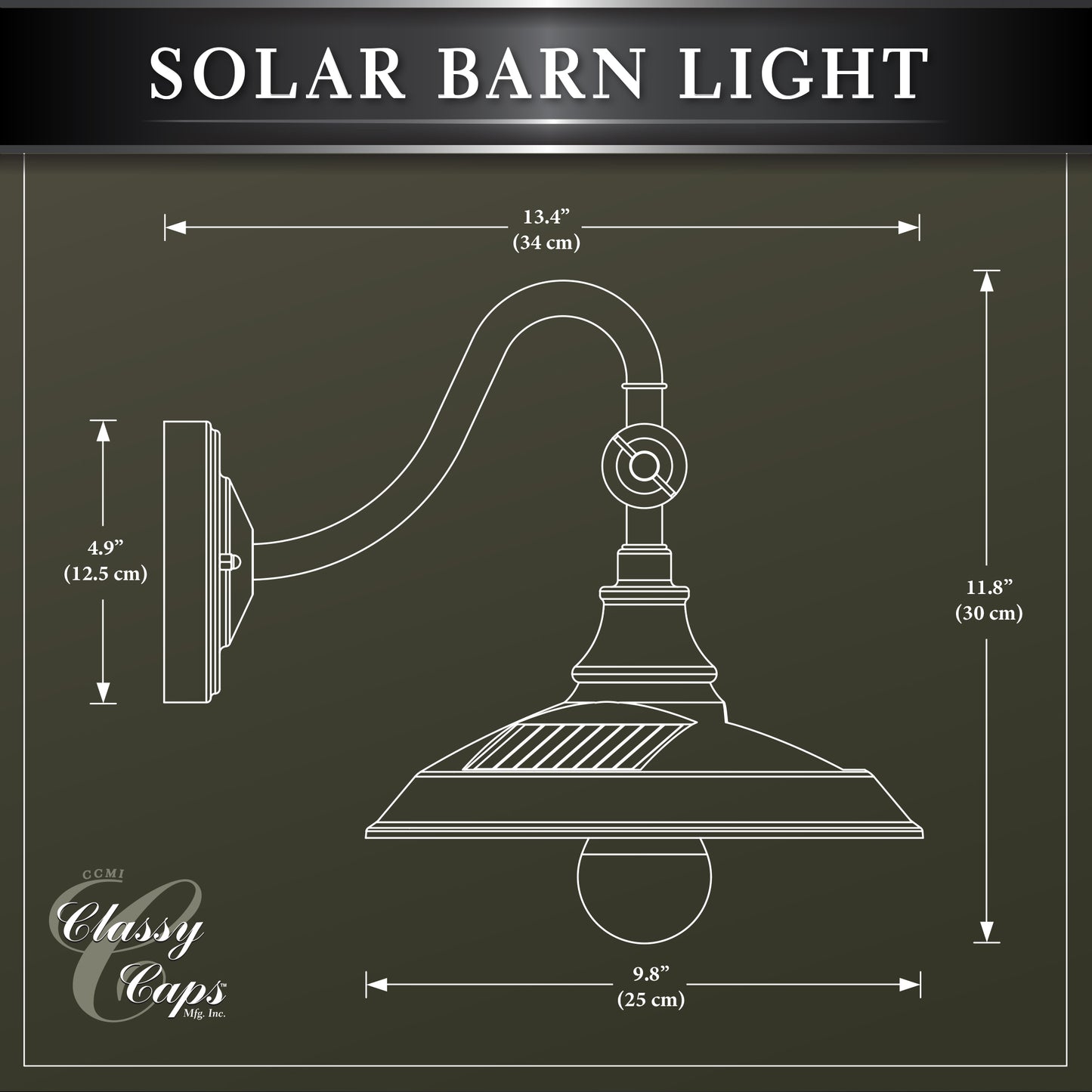 Solar Barn Light - Dark Bronze