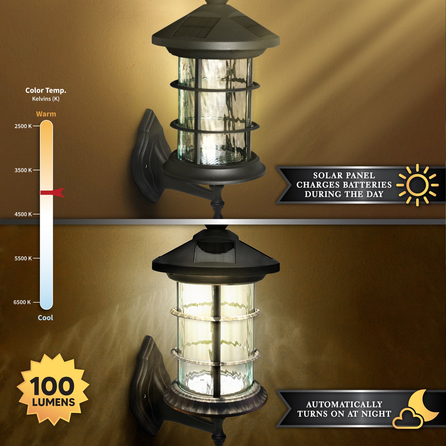 Black Aluminum Hampton Solar Lamps