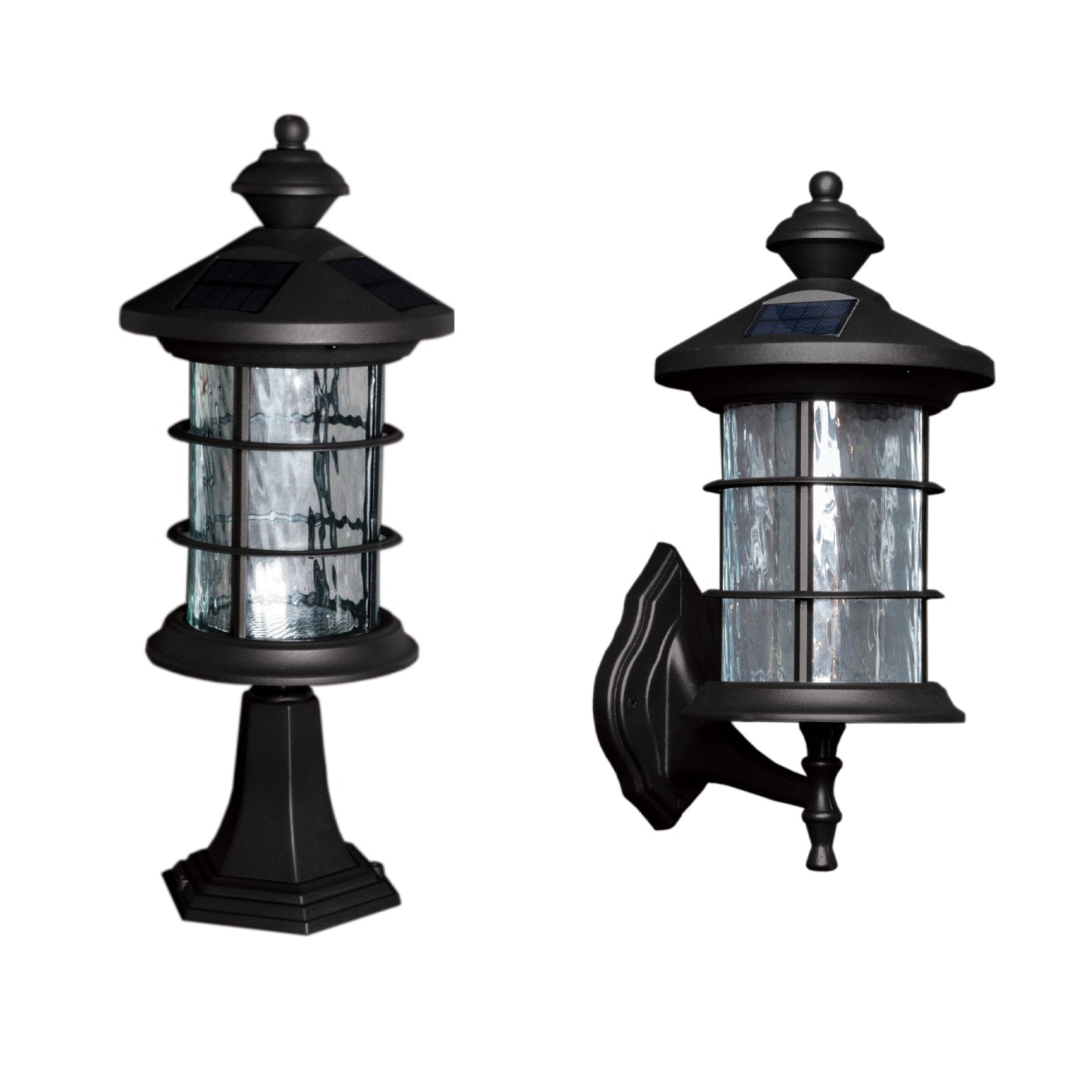 Black Aluminum Hampton Solar Lamps