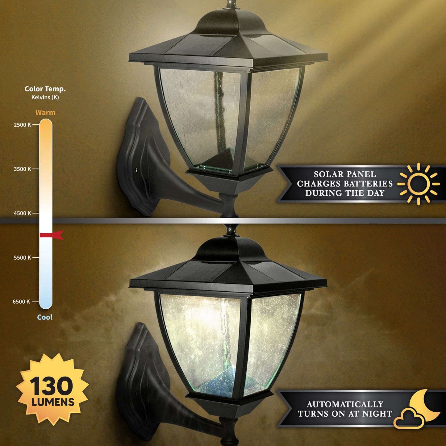 Aluminum Elegant Solar Lamps - Black