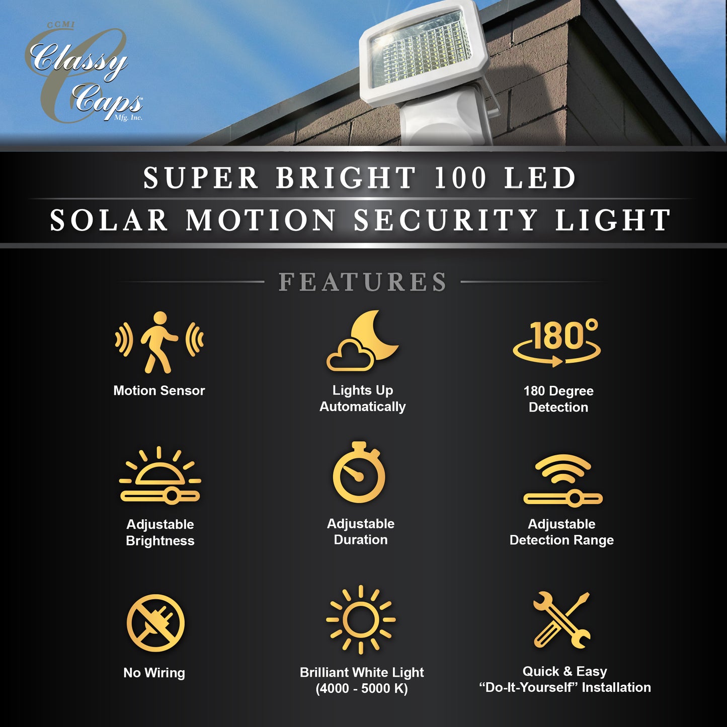 Super Bright 100 LED Solar Motion Security Light