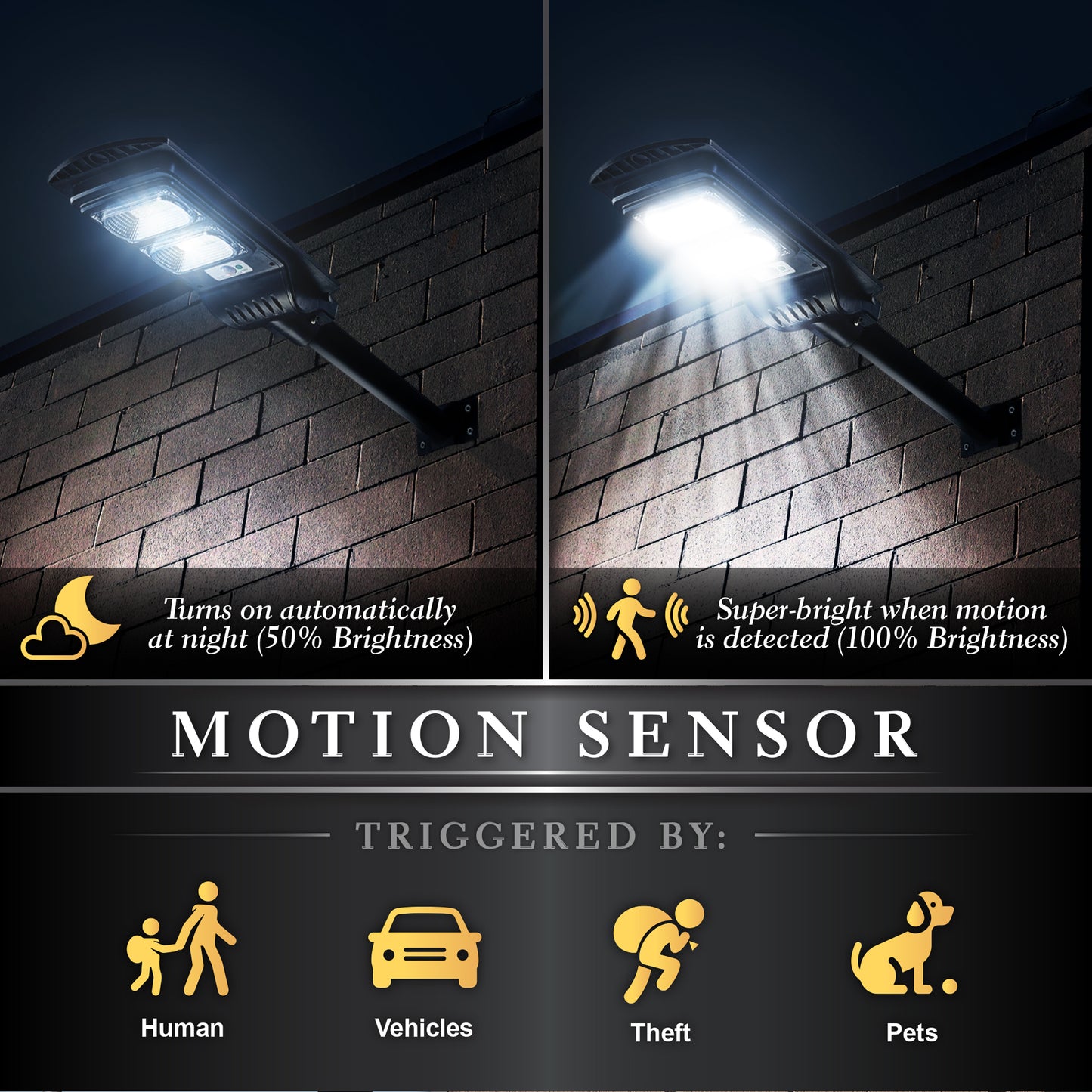 Solar Motion Sensor Security Street Light