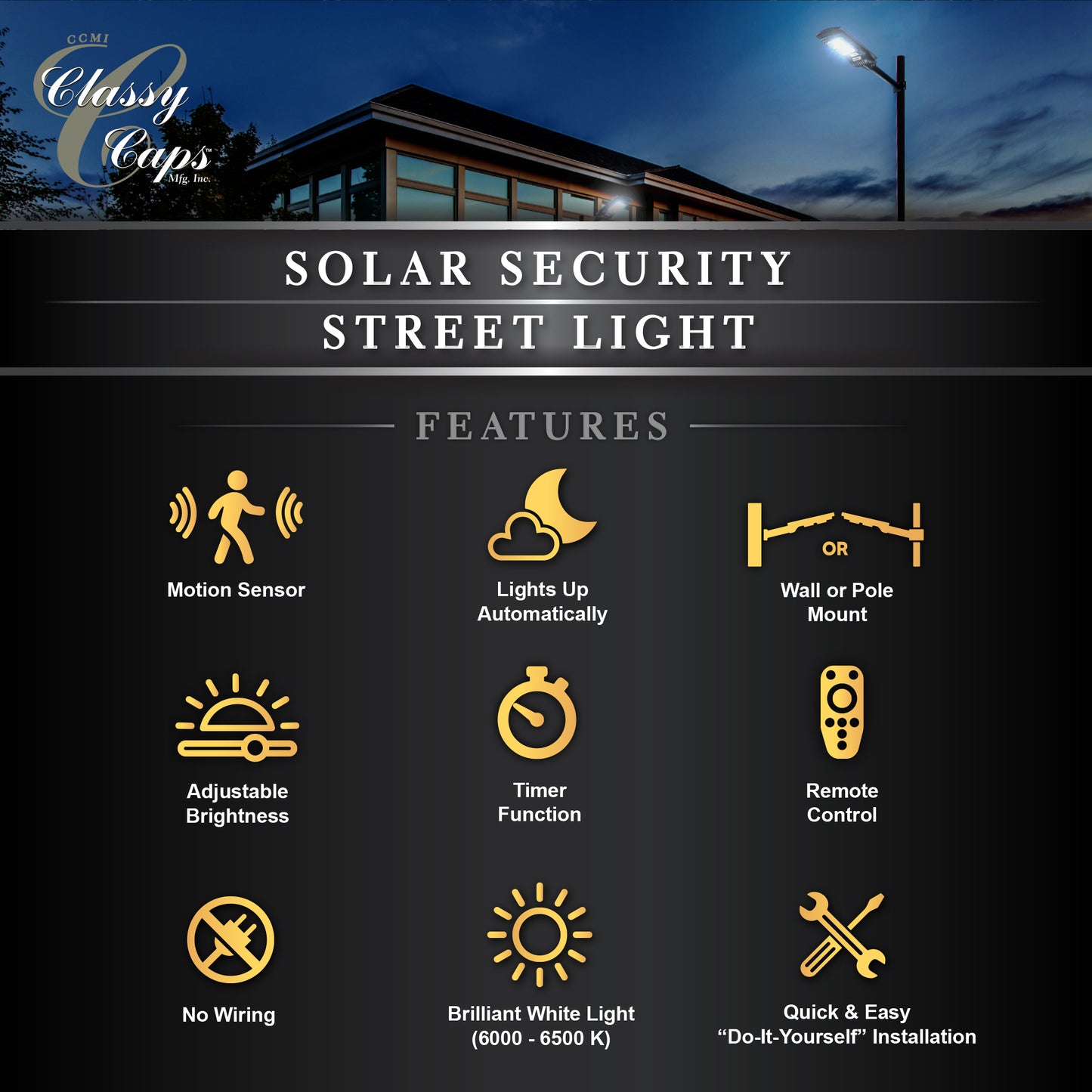 Solar Motion Sensor Security Street Light