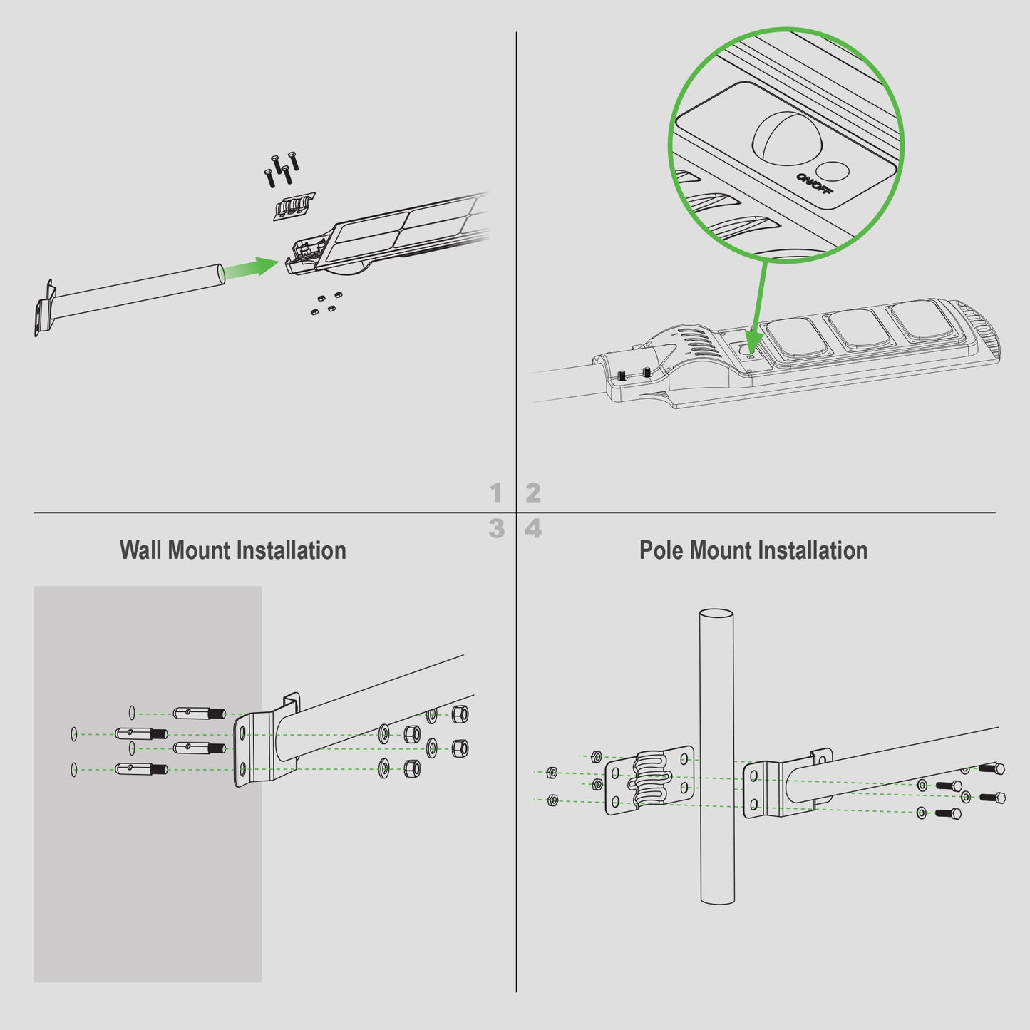 Solar Motion Sensor Security Street Light