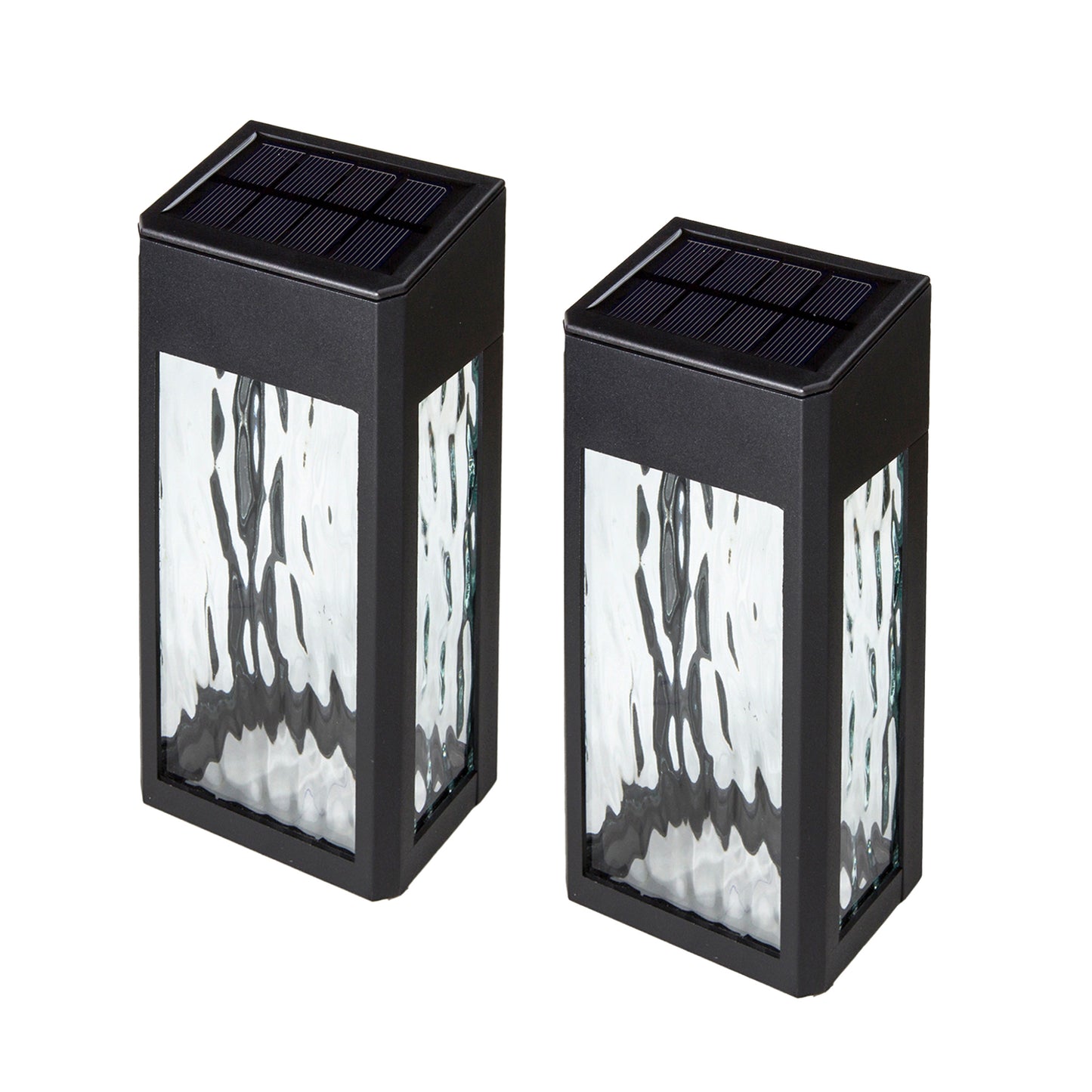 Black Aluminum Lancaster Solar Wall Lights Outdoor  (2 Pack)